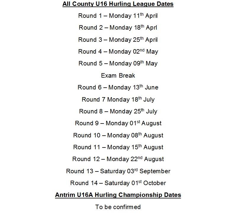 U16-Hurling-Dates-2016