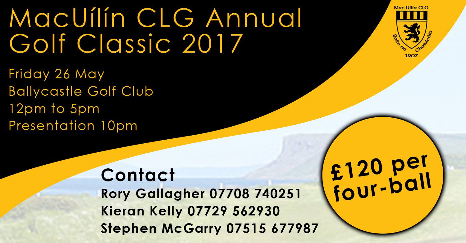 MacUílín CLG Annual Golf Classic 2017 Sponsors Announced